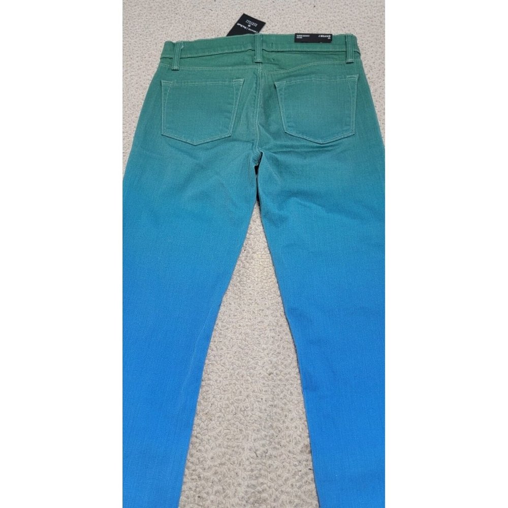 J Brand x Rob Pruitt Womens Green Blue Gradient Super Skinny Jeans Size … - Picture 5 of 12